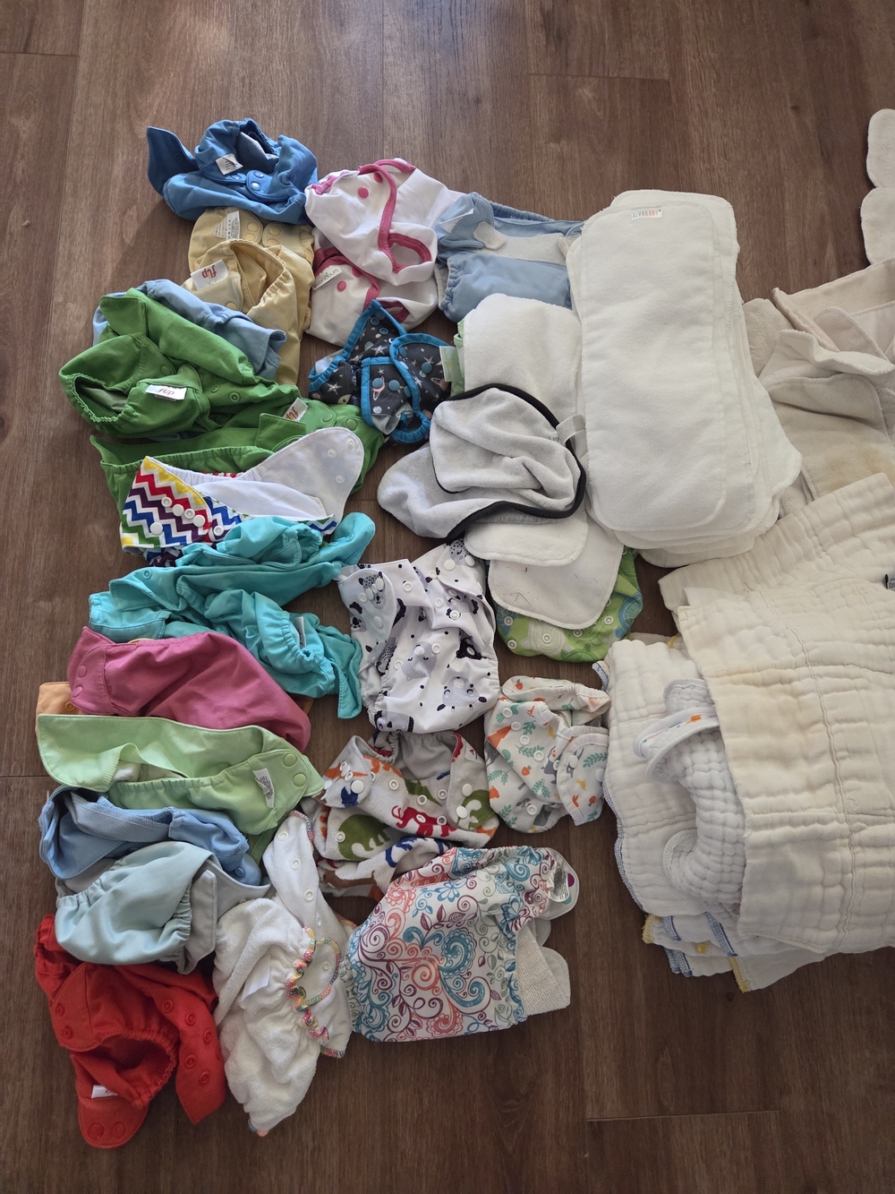 Huge 80+ Lot Of Cloth Diaper Covers and Insert Set - Mixed Size Bundle